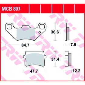 STABDŽIŲ TRINKELĖS TRW MCB807 STANDARD