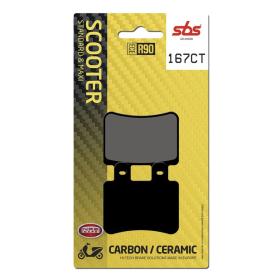 SBS 167CT Scooter Carbon Tech Organic Brake Pads Derbi / Italjet / Peugeot / Yamaha 50-400cc 00-16