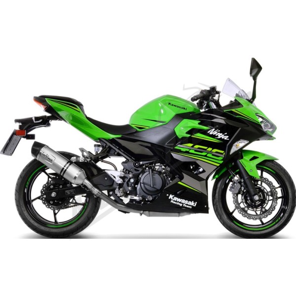 LEOVINCE LV One Evo Stainless Steel Slip-On Muffler  KAWASAKI Z 400-500 19-25/NINJA 500 24-25/EX 400 18-23
