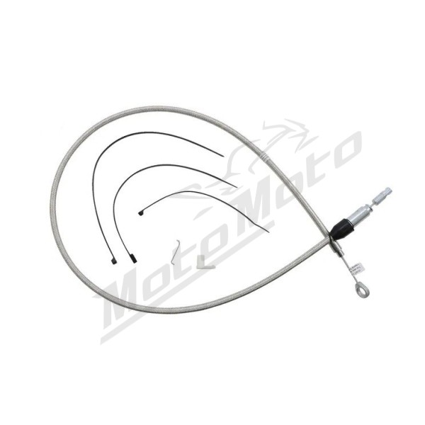 MAGNUM SHIELDING Polished Stainless Quick Connect Upper Clutch Cable Harley Davidson FLFB / FLSB / FLTRXST / FXBB / FXBBS 1750/1977 18-24 142cm