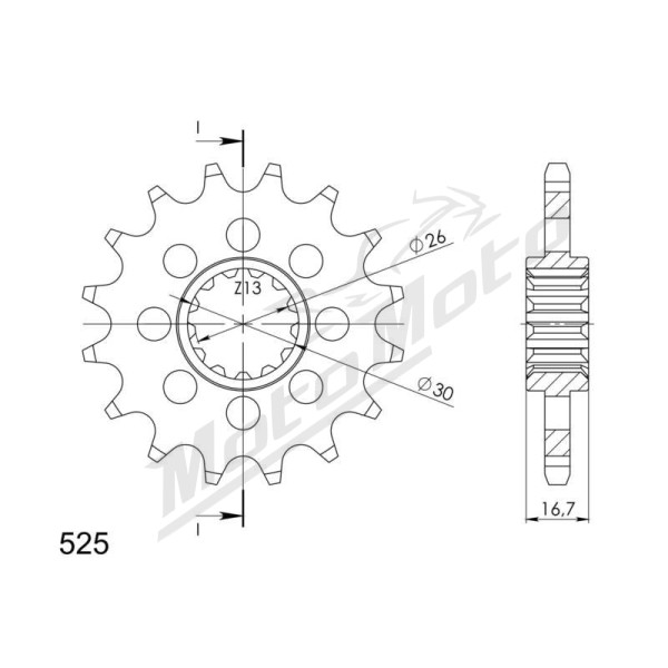 Supersprox Front sprocket 1370.16T Honda CB / CBF / CBR / CRF / XL 600-1100cc 96-22