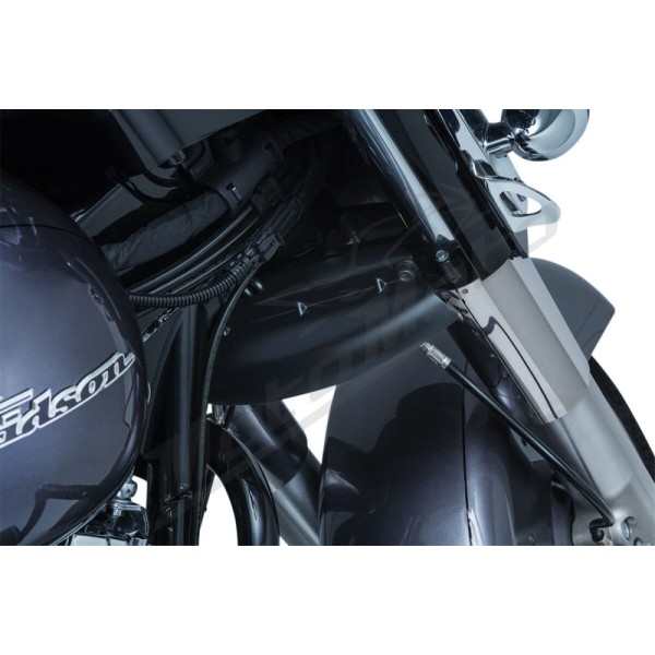 KURYAKYN Apatinis priekinių šakių vėjo deflektorius juodas Harley Davidson FLH / FLHR / FLHTK / FLTRX / FLTRXS 1690/1923 14-25