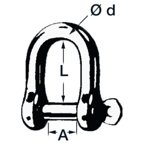 Osculati D-Shackle galvanized 10mm