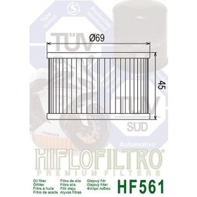 Tepalo filtras HIFLO HF561 KYMCO VENOX 250cc 2002-2011