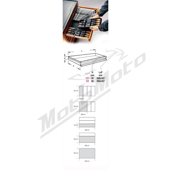 BETA Hard Thermoformed Tray with 3/8 Tools
