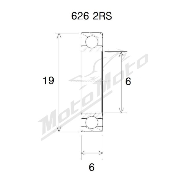 BLACK BEARING B5 Bearing 6x19x6 mm 626-2RS