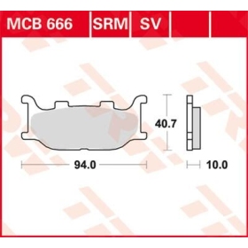 TRW SV Series Sindered Brake Pads Yamaha FZ / MT / SR / TDR / TZR / XJ / XV / XVS 125-1300cc 93-16