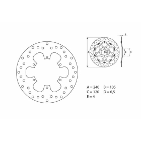 BREMBO Serie Oro apvalus fiksuotas stabdžių diskas BMW G650, GILERA FUOCO/ RUNNER 125-500, PIAGGIO MP3 125-500