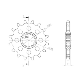 Supersprox Front sprocket 1591.16RB with rubber bush