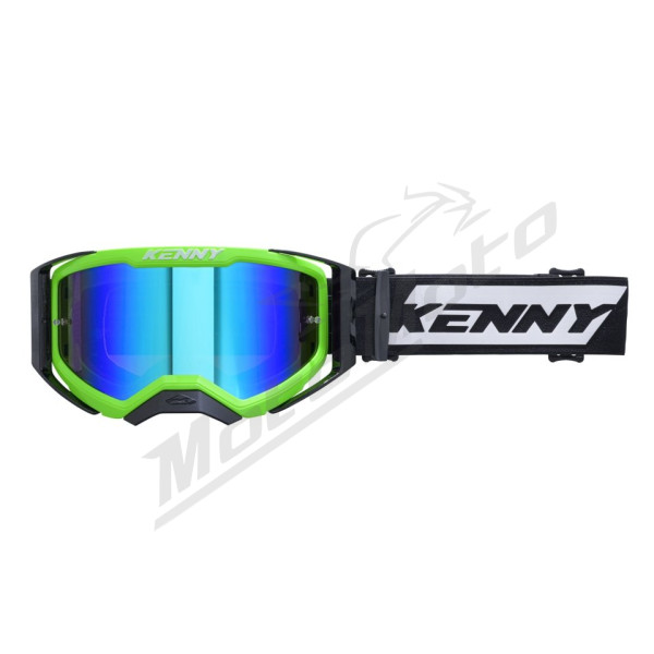 Kenny racing goggles performance evo 2 neon green mirror lens