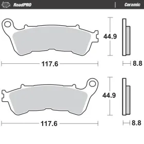 MOTO-MASTER Ceramic Brake Pads Honda CB / CBR / ST / NT / XL / VFR / VT / VLR 250-1800 88-20