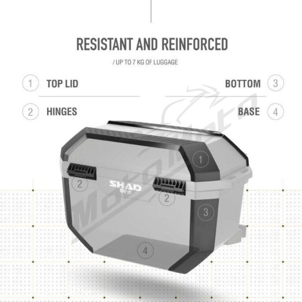 SHAD Side storage boxes aluminum TR27 50x27.5x34cm