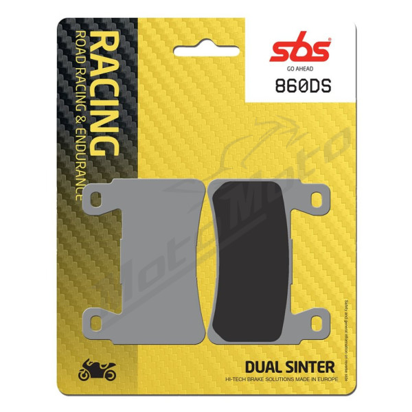 SBS DS Racing 860DS-2 Dual Sintered Brake Pads Harley Davidson / Kawasaki 636-1200cc 08->