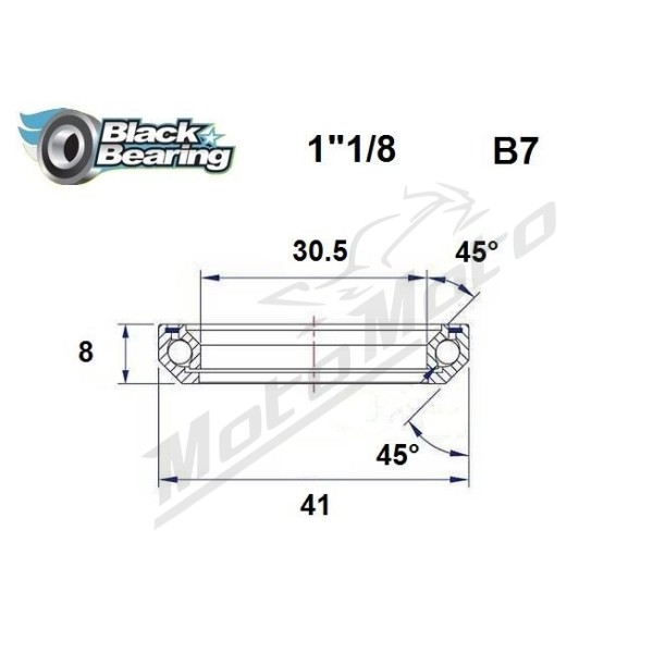 BLACK BEARING 45°/45° Headset Bearing 30.5x41.8x8 mm HB-B7