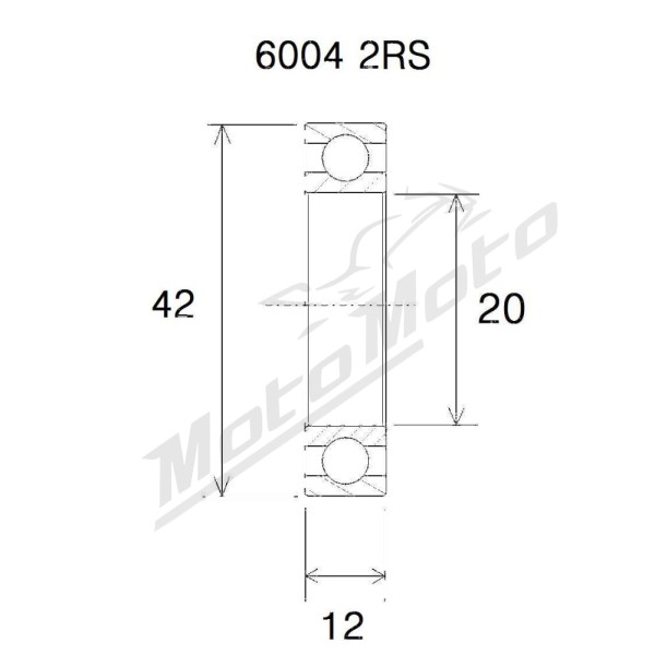 BLACK BEARING B3 Bearing 20x42x12 mm 6004-2RS