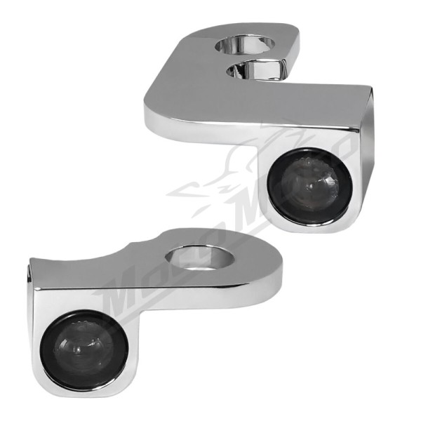 HEINZ BIKES NANO Series Handlebar Turn Signals Chrome Harley Davidson XL / XLH 883/1200 90-03