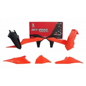 RACETECH Plastikų komplektas KTM EXC, EXC-F, XC, XC-F 150/500cc 18-23 Oranžinė/ Juoda