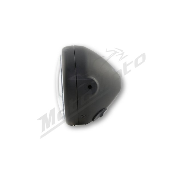 HIGHSIDER pro 5 3/4 Inch Headlight Pecos Type 6 LED Black Side Mount, With DRL