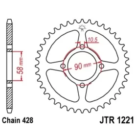 JT/JT Chain Kit 428HDR 15/45 Standard - Standard Rear Sprocket Honda CB 125cc 17-20