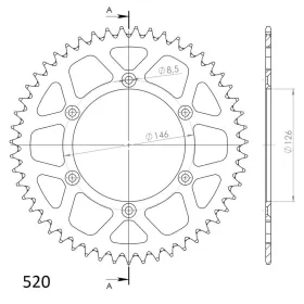 Supersprox Alu Rear sprocket Black SUZUKI RM / RMX 125-450cc 2006-2019 51teeth