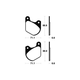 TECNIUM Street Organic Brake pads - MA43 Harley Davidson FLH / FLT / XLCH / XLS 1000-1340cc 78-83