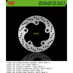 NG BRAKES Fixed Rear Brake Disc 240mm Kymco K-XCT / Xciting 250-500cc 04-17
