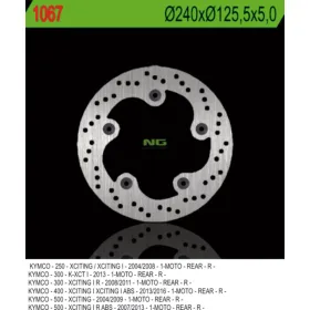 NG BRAKES Galinis fiksuotas stabdžių diskas 240mm Kymco K-XCT / Xciting 250-500cc 04-17