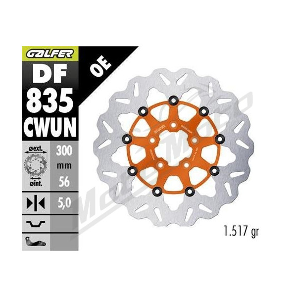 GALFER Front brake disc orange Harley Davidson CVO / FLHP / FLHTK / XL / FXDC / FLSTF 750-1917 05-23