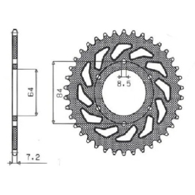 SUNSTAR SPROCKETS Steel Rear Sprocket Suzuki TS 100 73-77