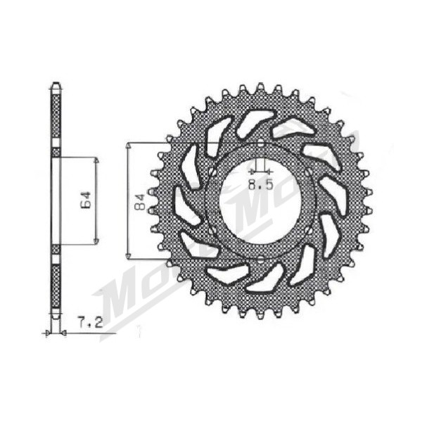 SUNSTAR SPROCKETS Steel Rear Sprocket Suzuki TS 100 73-77