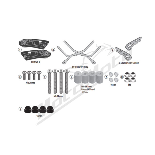 KAPPA Quick Mount Remove X Side bag rack ​​​​​​​Kawasaki Z 650 RS 22-25
