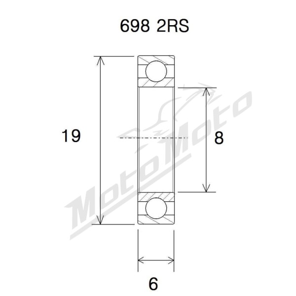BLACK BEARING B3 Bearing 8x19x6 mm 698-2RS