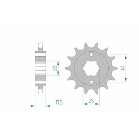 AFAM Steel Standard Front Sprocket 20513 - 525 HONDA XBR 500/500S 1985-1988