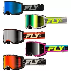 FLY RACING Zone Goggle Black/Grey - Red Mirror/Smoke Lens