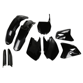 UFO Plastics set with fork guards black Suzuki RM 125-250 06-24