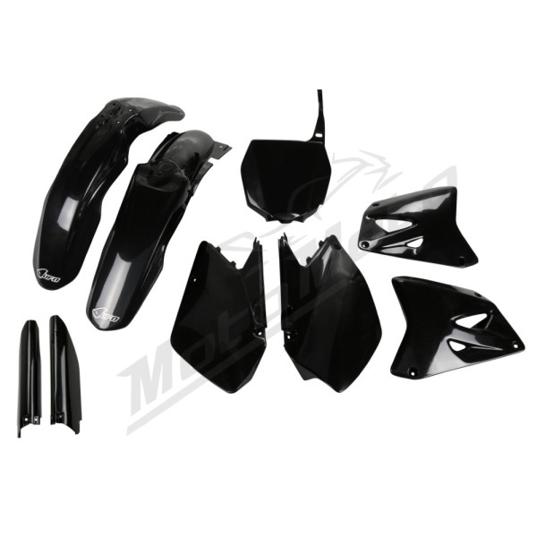 UFO Plastics set with fork guards black Suzuki RM 125-250 06-24