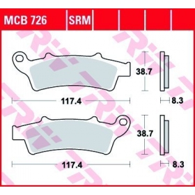 STABDŽIŲ TRINKELĖS TRW MCB726 STANDARD