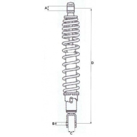 Rear adjustable shock absorber KYMCO AGILITY CITY R16 125-150cc 326mm Ø10 M8