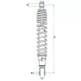 Rear adjustable shock absorber KYMCO AGILITY CITY R16 125-150cc 326mm Ø10 M8