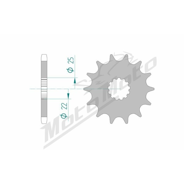 AFAM Steel Standard Front Sprocket 28401 - 525 14-17 teeth CAGIVA / HYOSUNG / KAWASAKI / SUZUKI / TRIUMPH 600-1050cc 91-25