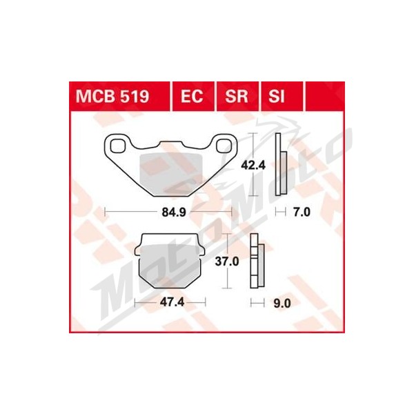 TRW SI Series Sindered Off-Road Brake Pads Adly / Aeon / Aprilia / Can Am / Cectek / Derbi / Eton / Kawasaki / Polaris / Rieju / Sherco / Suzuki / TGB / TM Racing 80-550cc 81-24