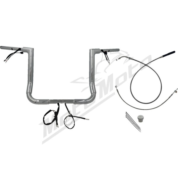 FAT BAGGERS INC. 1-1/2" EZ Install Flat Top Batwing Handlebar Kit Chrome 38mm 91,5cm (30,5cm)