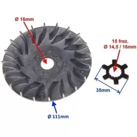 Front variator pulley MINARELLI REPLICA (CHINESE SCOOTER) 50cc 2T Ø 16mm