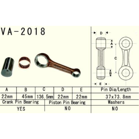 VESRAH Connecting rod Yamaha YFM 660 02-08