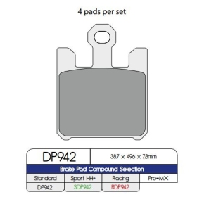 DP BRAKES Standard Sintered Metal Brake Pads Kawasaki / Suzuki 600-1600cc 03-08