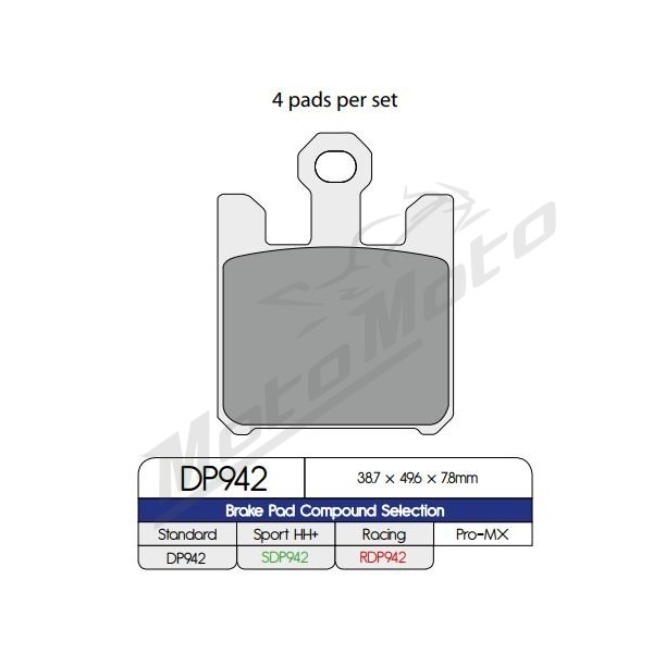 DP BRAKES Standard Sintered Metal Brake Pads Kawasaki / Suzuki 600-1600cc 03-08