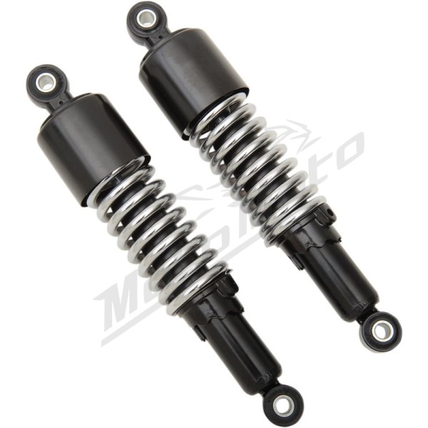 EMGO Shorty Universal Black Rear Shock Absorbers With Chrome Springs 2pcs