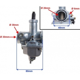 Karbiuratorius (prisukamas) ATV / CROSS / SHINERAY /XY125-10D /XY150-17 125-150cc 4T