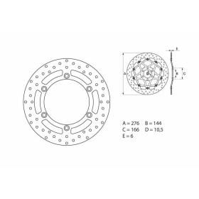 BREMBO Serie Oro apvalus fiksuotas stabdžių diskas HONDA CB/ CBR/ CBX/ FJS/ NT/ VF 600-1000 84-13
