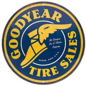 TIN SIGN ROUND GOODYEAR TIRE SALES Ø35cm
